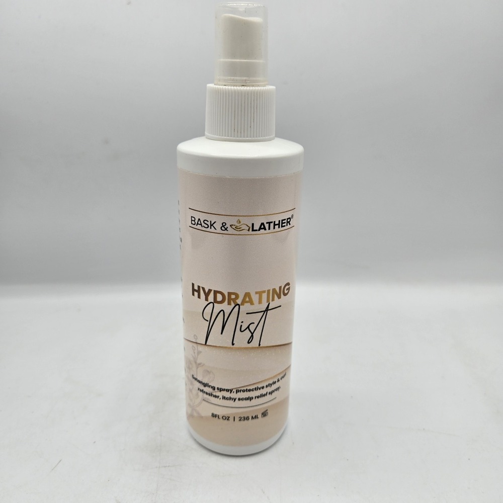 Bask & Lather Hydrating Hair Mist Detangling Spray Refresher 8oz - Brand New